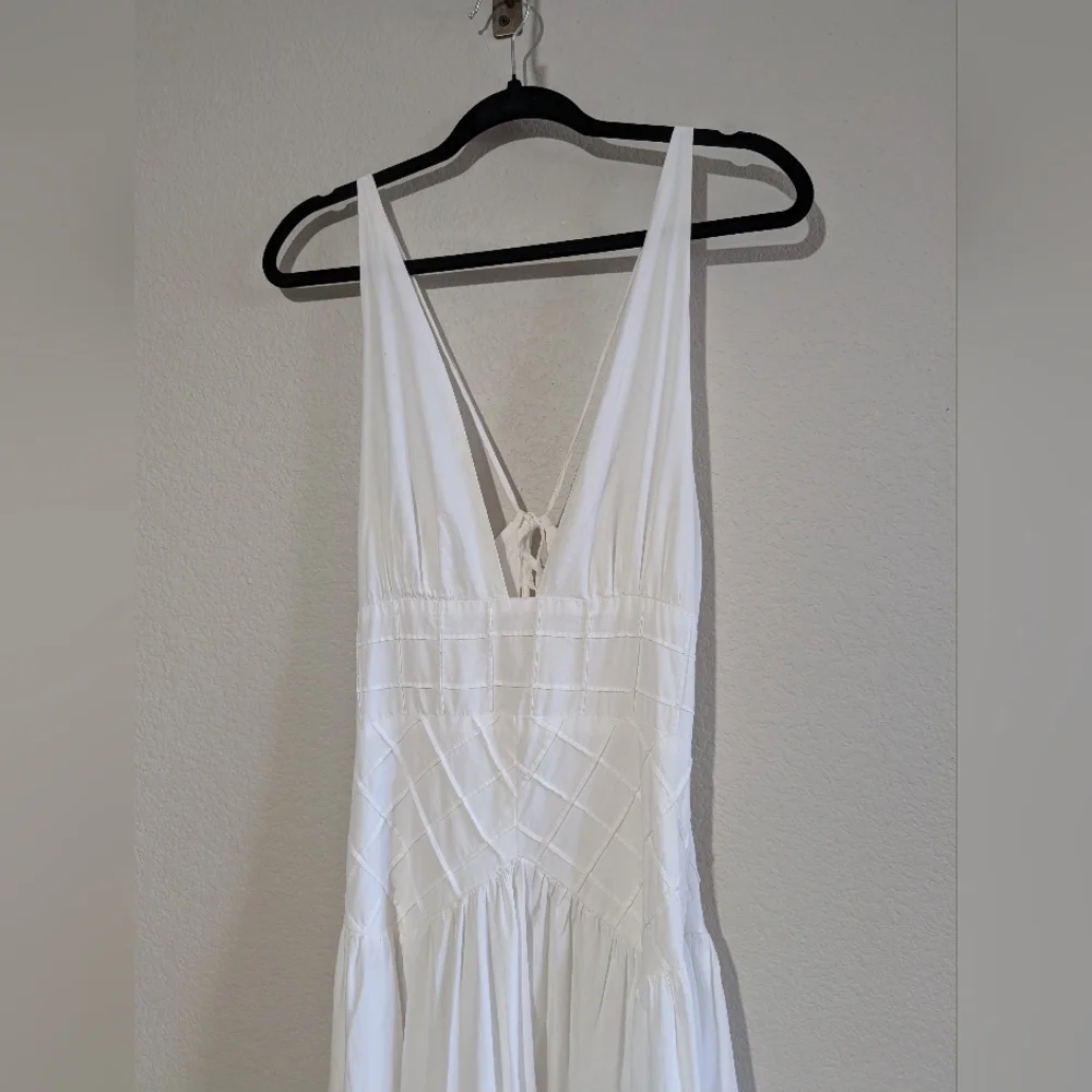 Free People Summer Queen Midi Lace Up Back Midi Dress White S - Picture 4 of 14